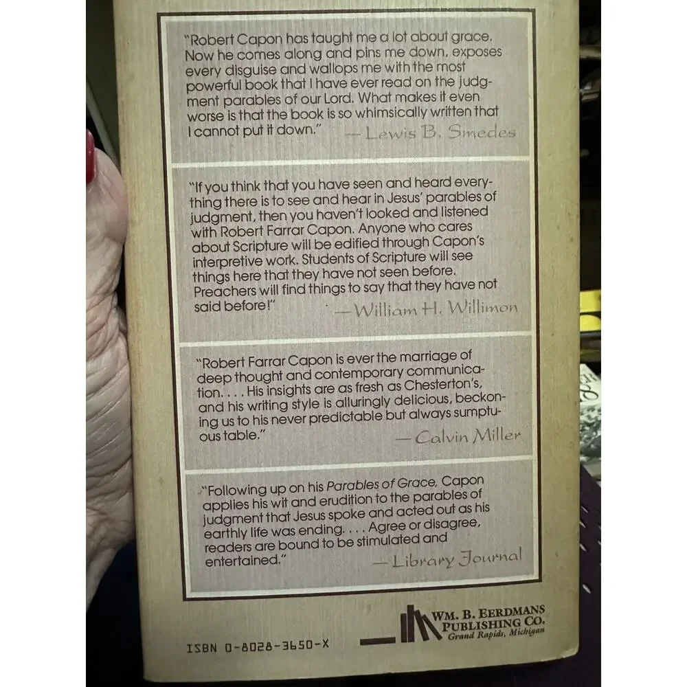Parables of Judgment by Robert‎ Farrar Capon. (1989, Hardcover).